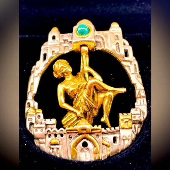 Vintage Frank Meisler Virgo Pendant / Pin Brooch 925 Silver - Picture 3 of 9